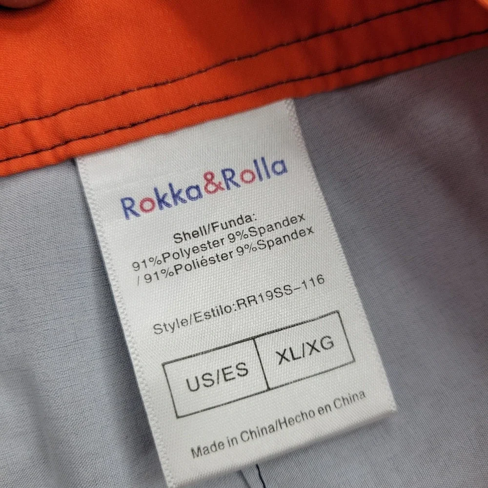 Rokka Rolla Board Shorts Mens XL Blue Orange Stripe Swim‎ Trunks Stretch Surf
